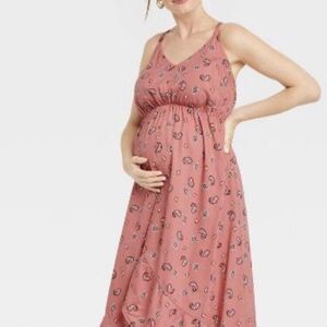 Isabel Maternity by Ingrid & Isabel Dusty Rose Floral Maternity High-Low Dress